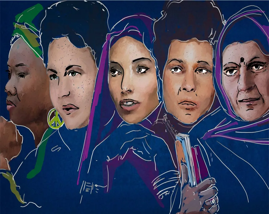 Illustration of women delegates
